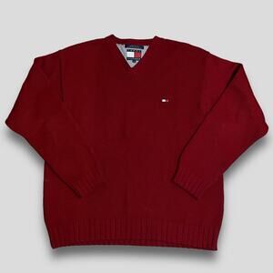 TOMMY HILFIGER CLASSIC MENS COTTON ACADEMIA SWEATER RED XL